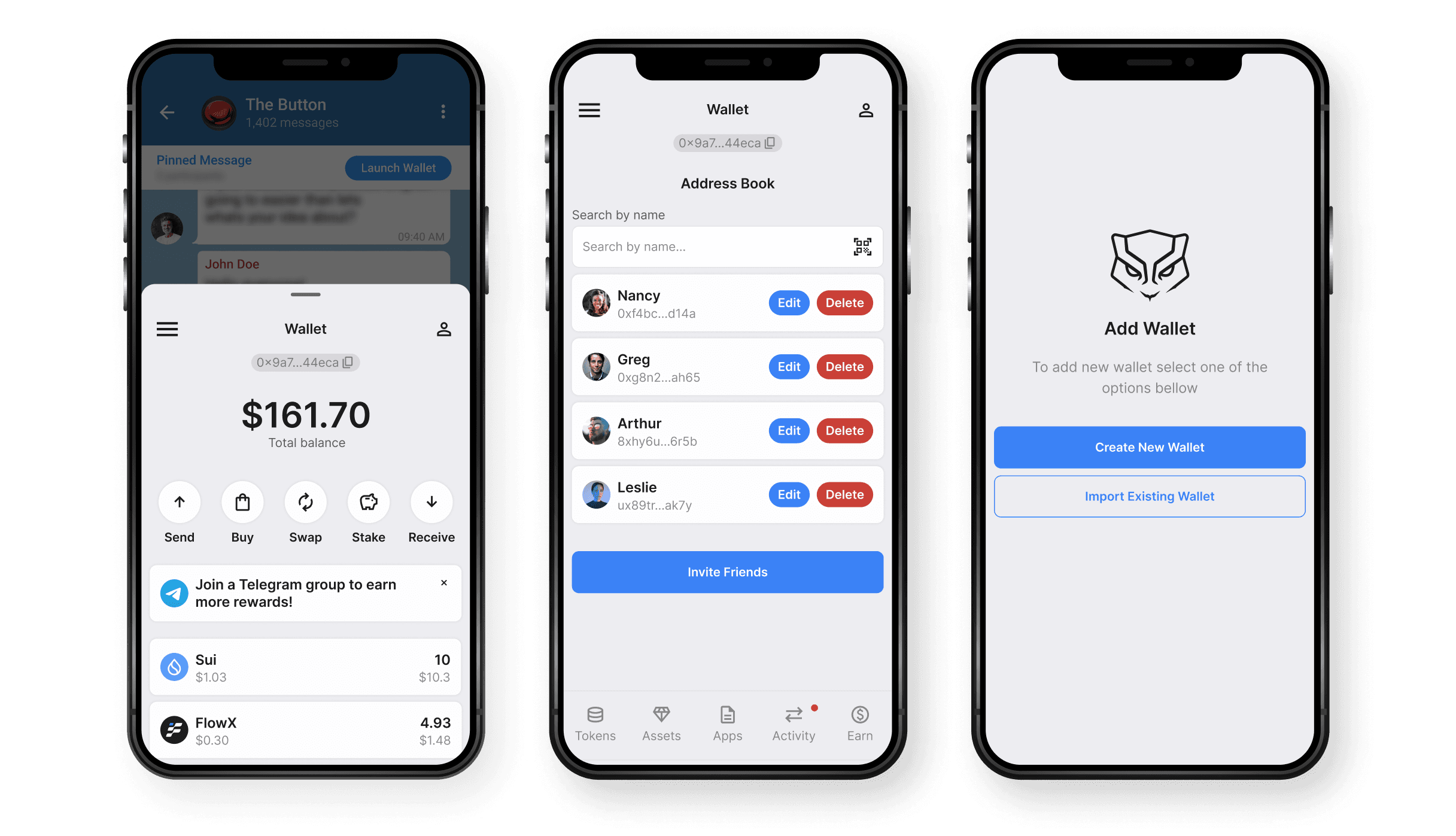 Panther wallet screenshots